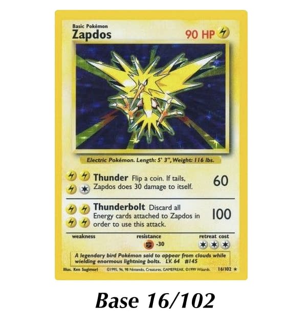 Base Set Zapdos. Credit: WOTC