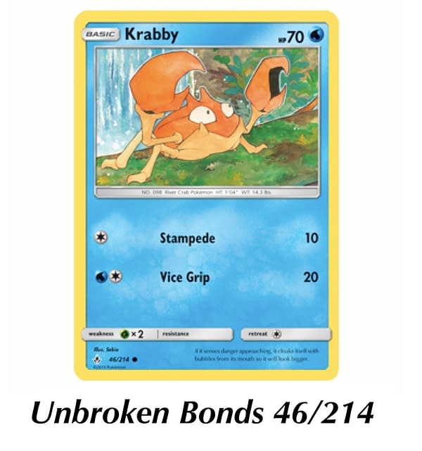 Unbroken Bonds Krabby. Credit: Pokémon TCG