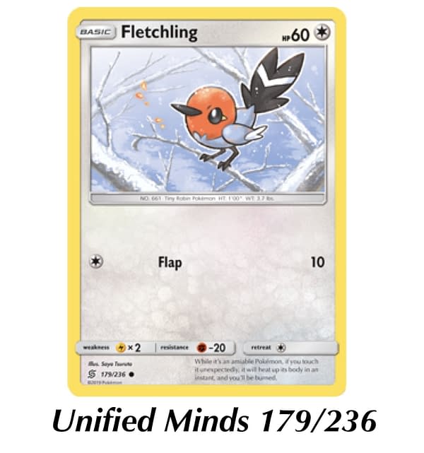 Unified Minds Fletchling card. Credit: TPCI