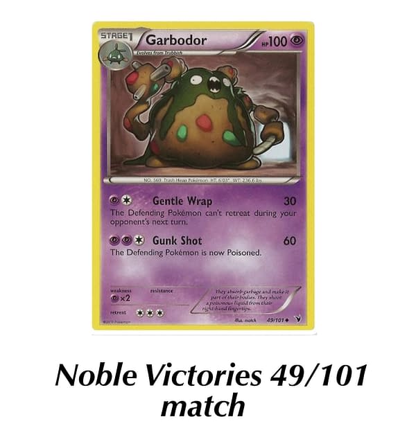 Noble Victories Garbodor. Credit: Pokémon TCG