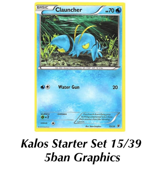 Kalos Starter Set Clauncher. Credit: Pokémon TCG