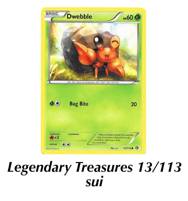 Legendary Treasures Dwebble. Credit: TPCI