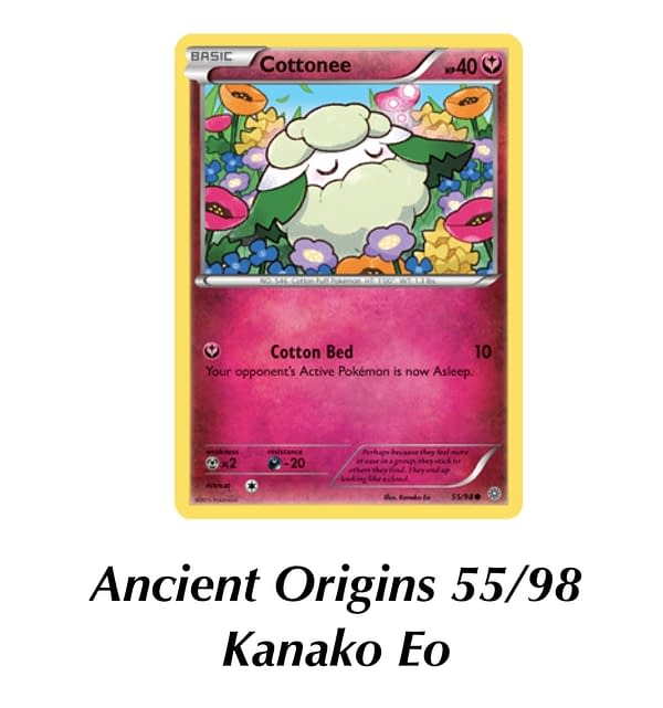 Ancient Origins Cottonee. Credit: Pokémon TCG