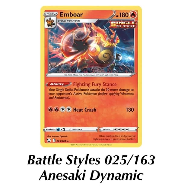Battle Styles Emboar. Credit: Pokémon TCG