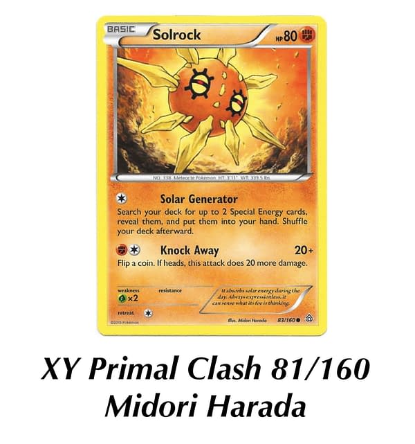 XY Primal Clash Solrock. Credit: Pokémon TCG