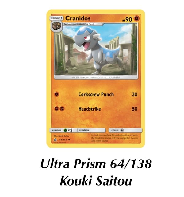 Ultra Prism Cranidos. Credit: Pokémon TCG