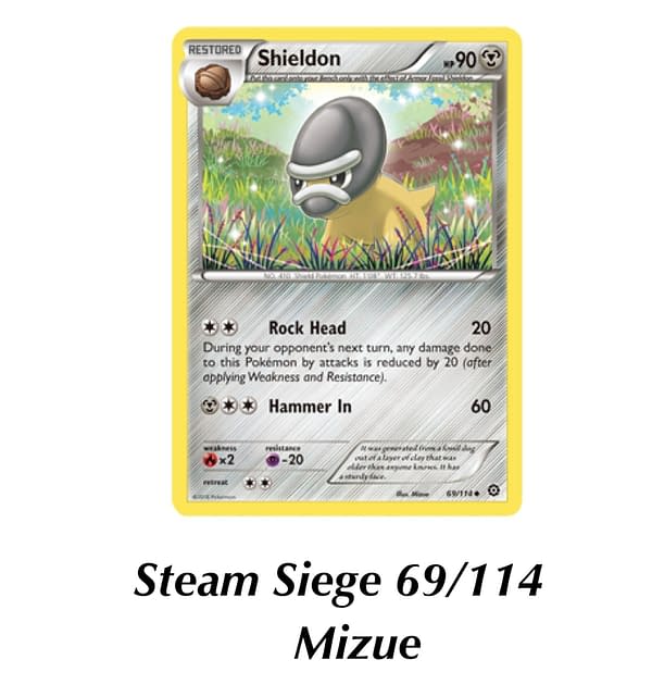 Steam Siege Shieldon. Credit: Pokémon TCG