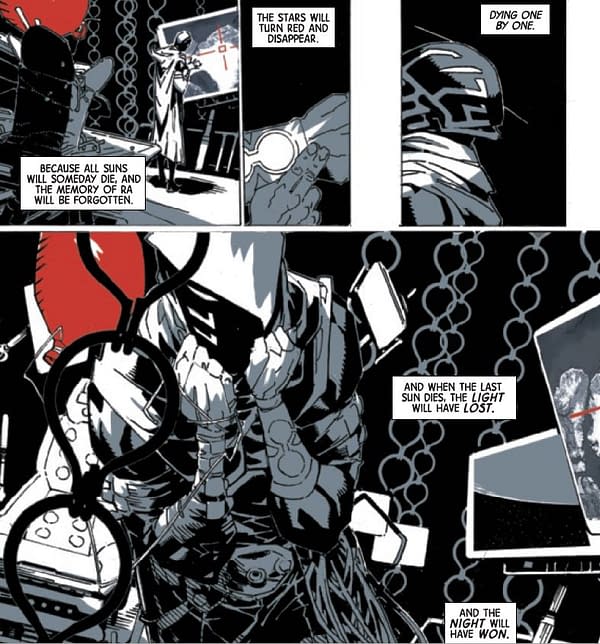 Anubis Rex from Moon Knight: Black, White & Blood by Jonathan Hickman and Chris Bachalo from Marvel Comics.