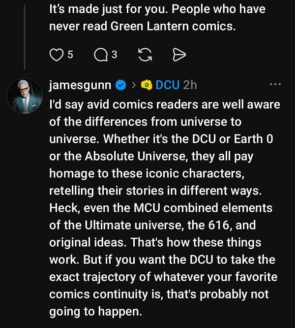 Lanterns EP James Gunn Shuts Down Storyline, Hal Jordan Complaints