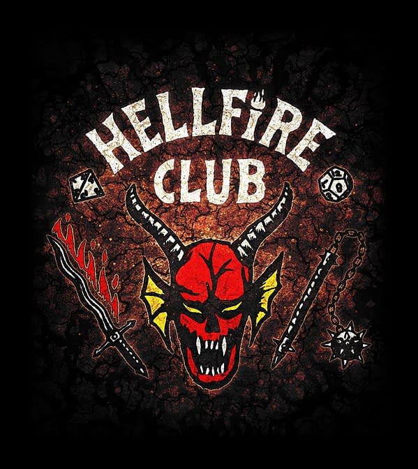 Stranger Things shared a look at the logo for The Hellfire Club in season 4 (Image: Netflix)