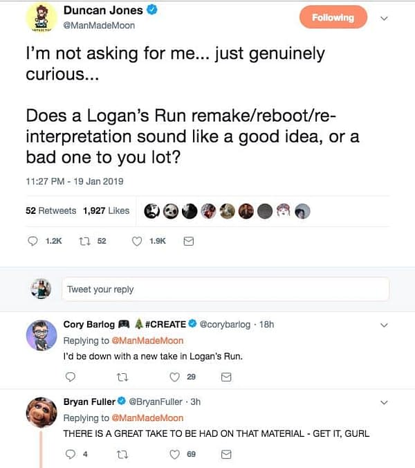 Duncan Jones Asked Twitter About 'Logans Run' Remake, and We're Here For it