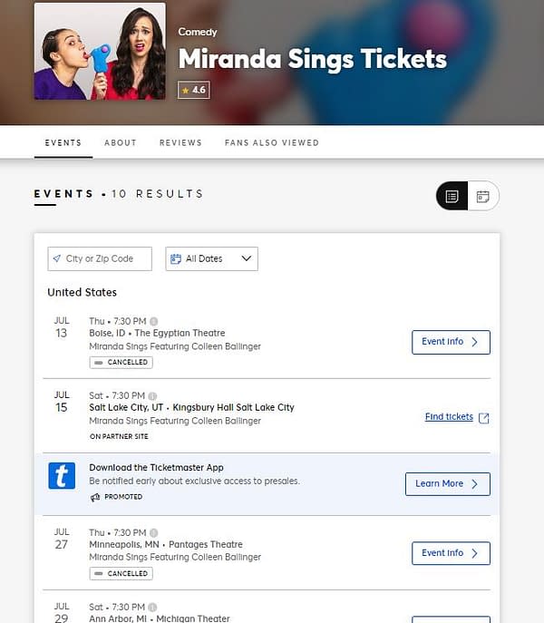 Miranda Sings Live Tour Cancels Remaining Dates