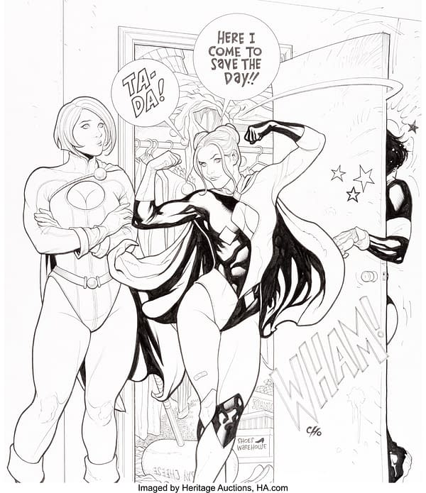 Frank Cho Harley Quinn #15 Variant Cover Original Art. Credit: Heritage Auctions