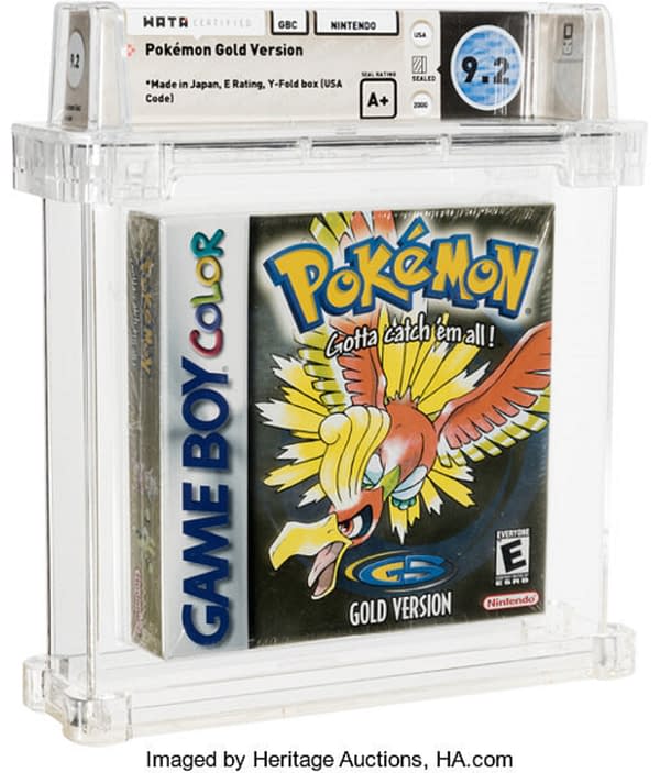 The graded, sealed copy of Pokémon Gold Version up for auction at Heritage Auctions right now! Note that the holofoil which has not faded, like so many other copies of this game.