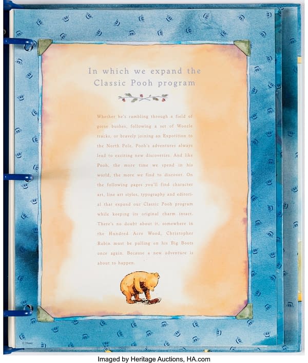 Winnie the Pooh Licensing Style Guide (Walt Disney, c. 1990s). Credit: Heritage Auctions