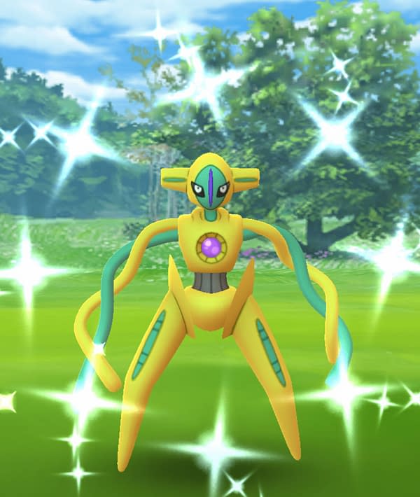 Shiny Deoxys Raid Hour in Pokémon GO. Credit: Niantic