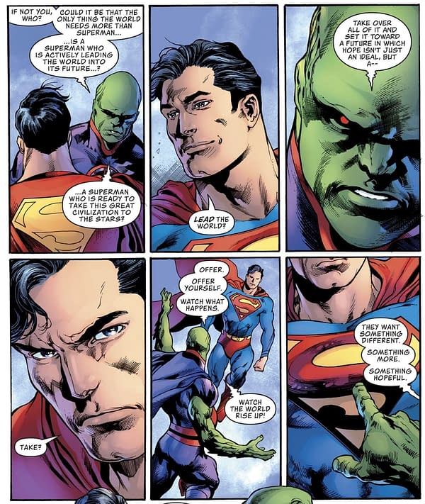 Brian Michael Bendis Has Martian Manhunter Tempt Superman to Become Miracleman? [Superman #1 Spoilers]