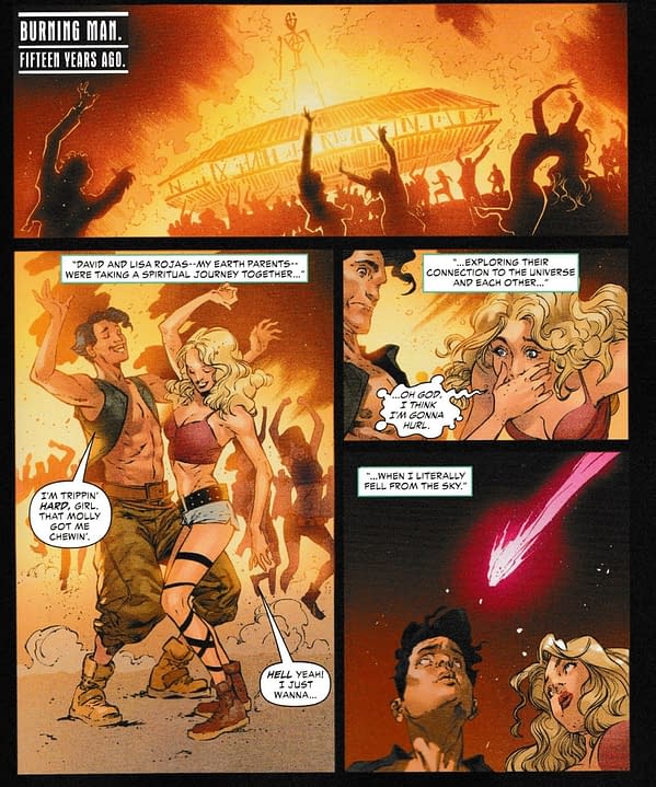 Lobo's Daughter Crush Gets Superman's Origin &#8211; Just at Burning Man (Teen Titans #25 Spoilers)