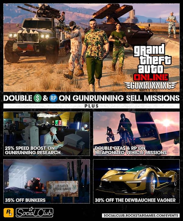 Grand Theft Auto Online is Buffing Gunrunning This Week