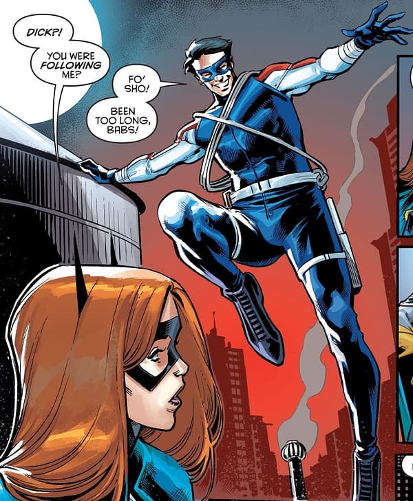 It's Punchline Vs Batgirl in Nightwing #72.