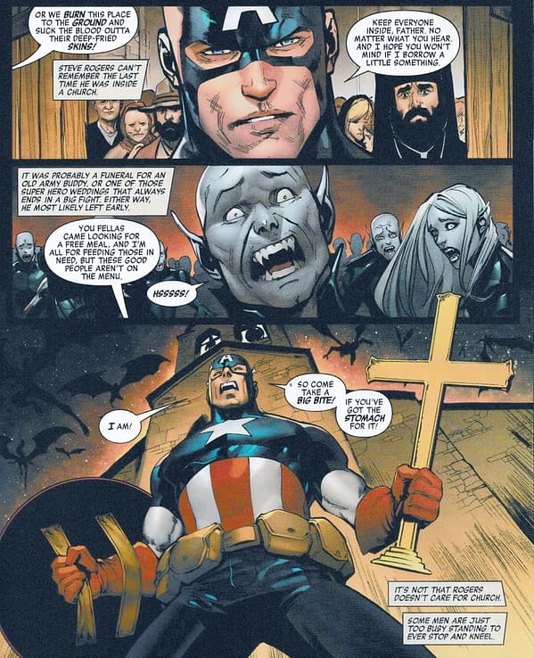 Captain America Can't Remember the Last Time He Was in a Church (Avengers #14 Spoilers)