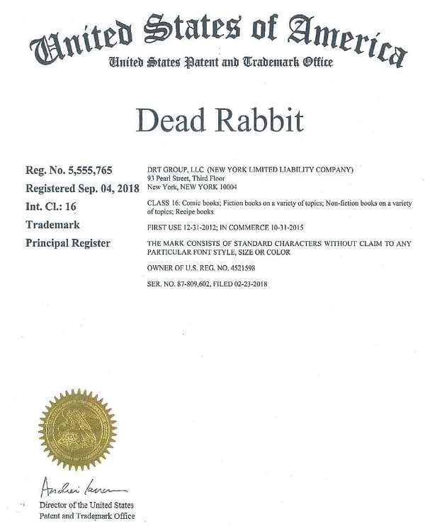 New York Bar Sues Image Comics and Forbidden Planet For $2 Million Over Dead Rabbit Trademark