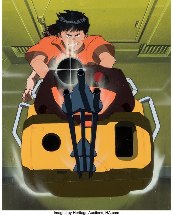 A production cel from the anime Akira, which we had previously covered the auction of. The auctioning of this production cel is attributed to Heritage Auctions.