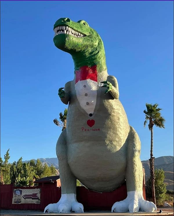 Pee-Wee: Cabazon Dinosaurs Mr. Rex Painted for Paul Reubens Tribute