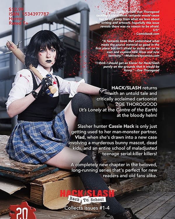Zoe Thorogood As Cassie Hack On The Back Of Hack/Slash Collection 