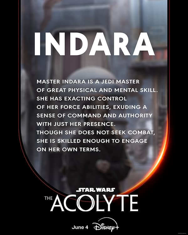 The Acolyte Character Profile Posters Spotlight Series' Major Players