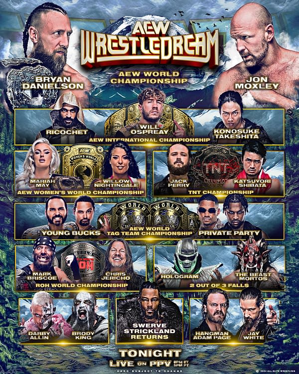 AEW WrestleDream full card graphic