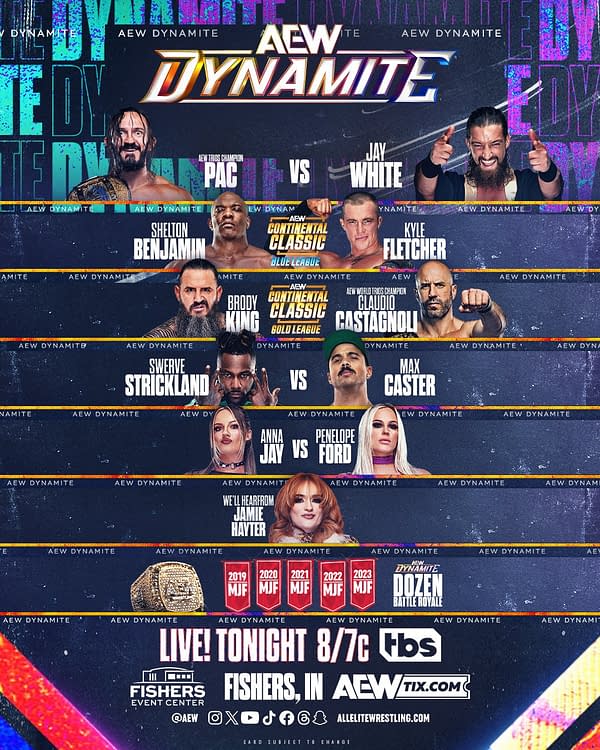 AEW Dynamite match lineup