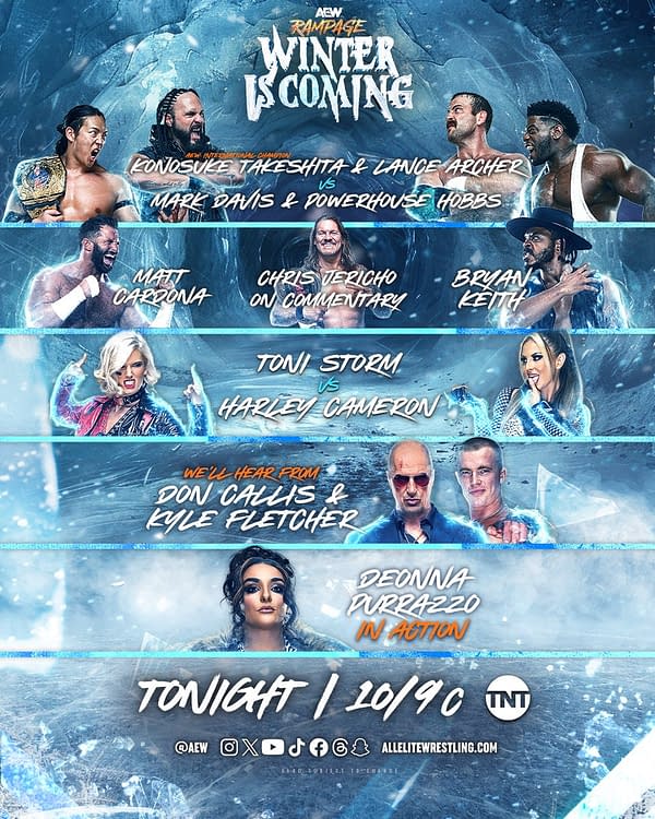 AEW Rampage Winter is Coming match graphic