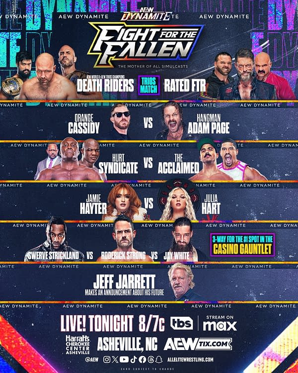 AEW Dynamite: Fight for the Fallen match card graphic