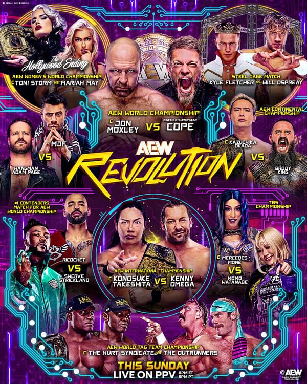 AEW Revolution match card graphic