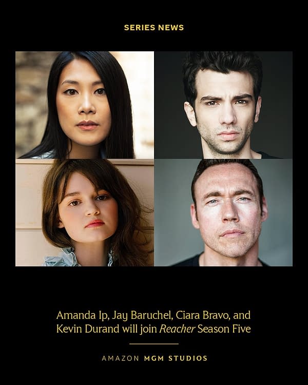 Reacher S05 Casts Jay Baruchel, Kevin Durand, Amanda Ip & Ciara Bravo
