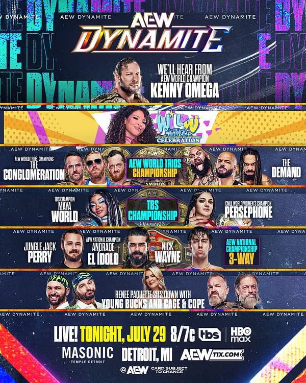 AEW Dynamite Full Card Preview Graphic