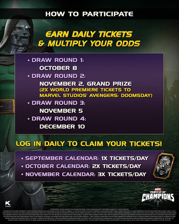 Marvel Contest of Champions Launches Ultimate Doom Sweepstakes