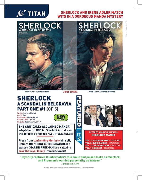 Sherlock, Doctor Who Christmas Special and Blade Runner in Titan Comics' December 2019 Solicitations