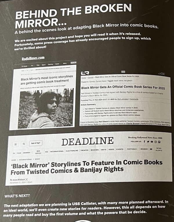 Tomorrow Sees The Release Of The First Black Mirror Comic...  For Free