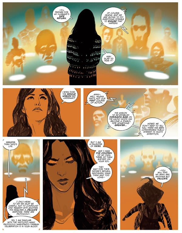 Interior preview page from ARRIVALS #1 MIKE HUDDLESTON COVER