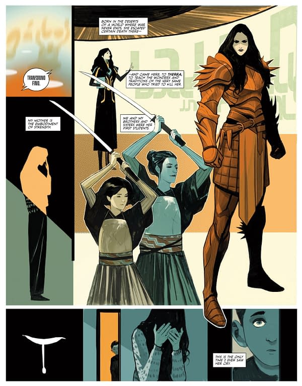 Interior preview page from ARRIVALS #1 MIKE HUDDLESTON COVER