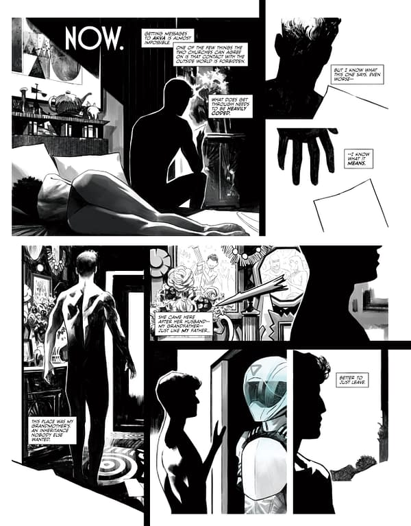 Interior preview page from ARRIVALS #1 MIKE HUDDLESTON COVER
