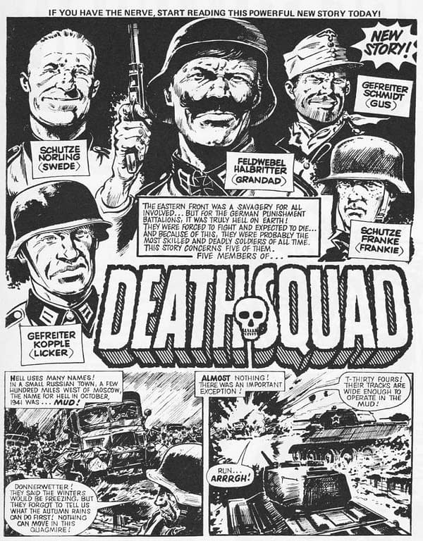 Rebellion to Publish Alan Hebden and Eric Bradbury's Death Squad, From Battle Picture Weekly