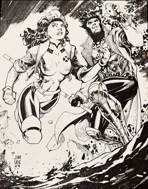 Jim Lee X-Men Commission Of Rogue & Gambit Gets Tongues Wagging