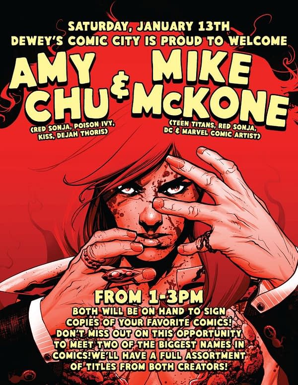 Amy Chu and Mike McKone Head to Dewey's Comic City in New Jersey in&#8230; One-and-a-Half House