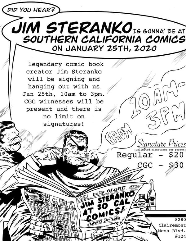 Jim Steranko, Hanging Out At Southern California Comics, In January