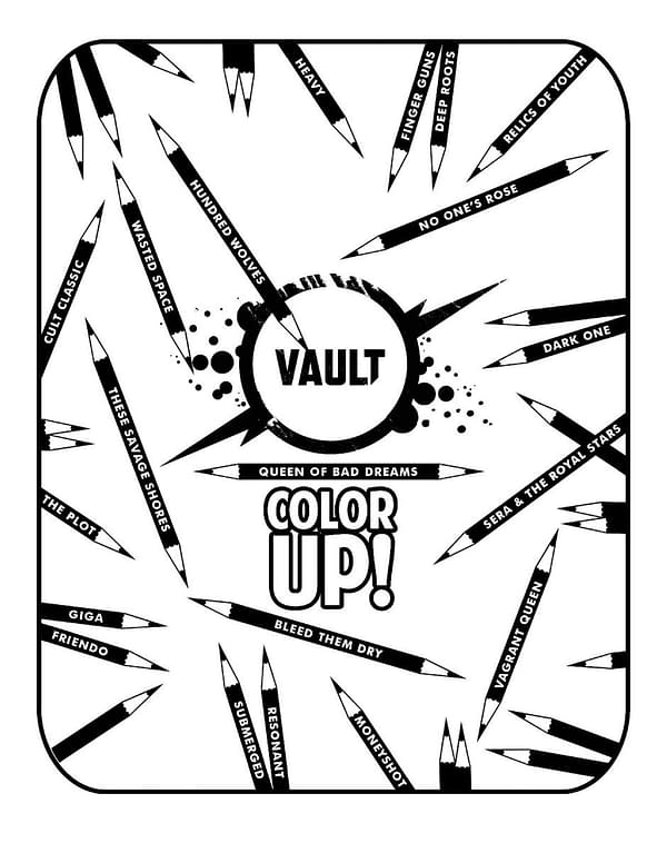 The cover to Vault Color Up, a free digital coloring book from Vault Comics.