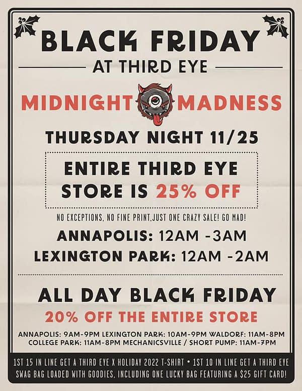 Black Friday Comic Stores