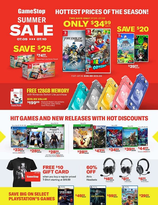 The first page of sales info for GameStop's Summer Sale, to begin today, and immediately following the previous sale, which ended only yesterday.